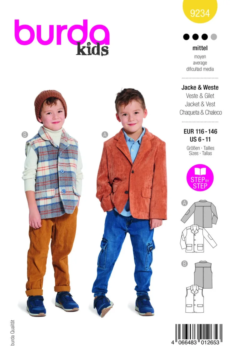Patron de Veste & Gilet – Burda 9234 | Niveau Intermédiaire – Image 2
