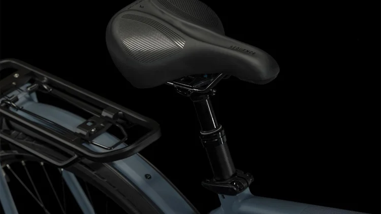 Vélo de ville électrique Cube Kathmandu Hybrid ABS 750wh- cadre bas – gris émeraude & bleu – Image 7