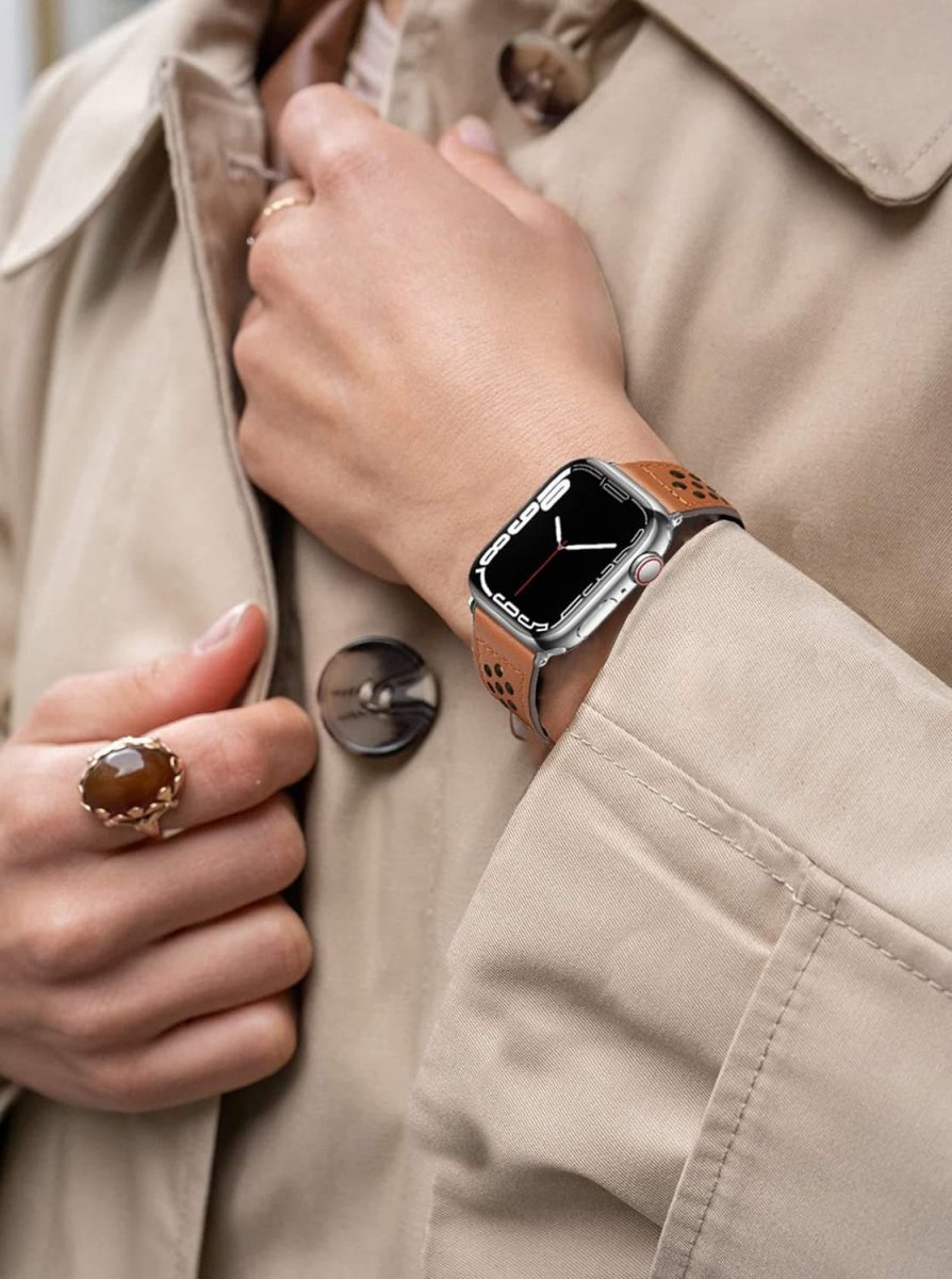 Bracelet en cuir Apple Watch sport bicolore – Image 4