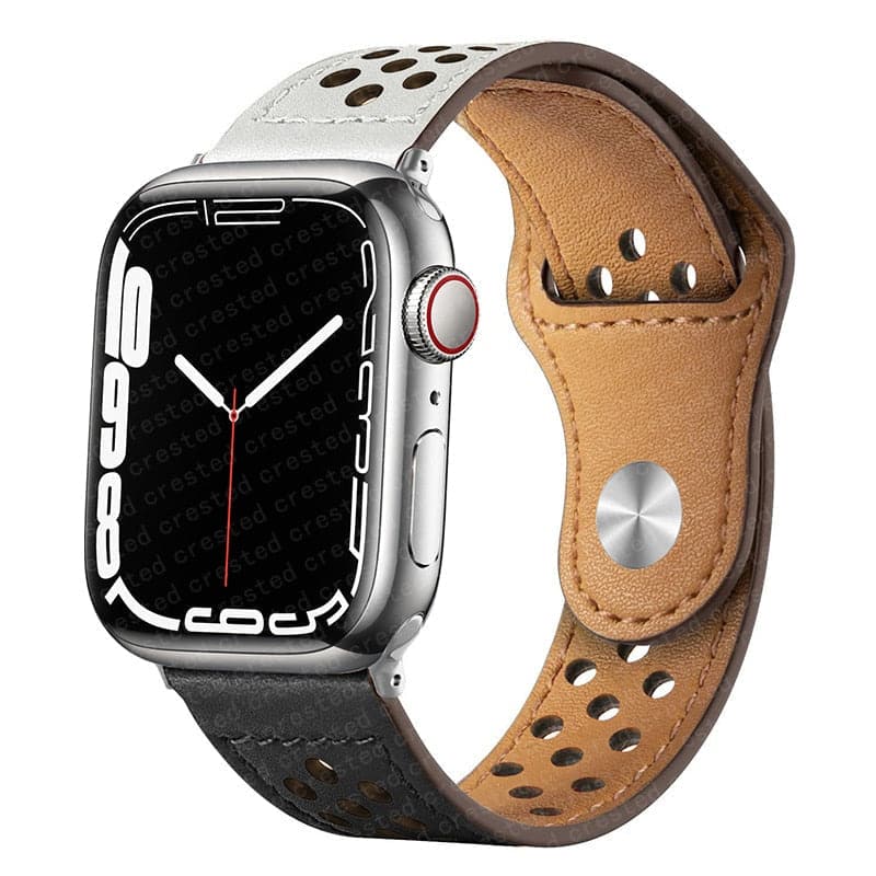 Bracelet en cuir Apple Watch sport bicolore – Image 2