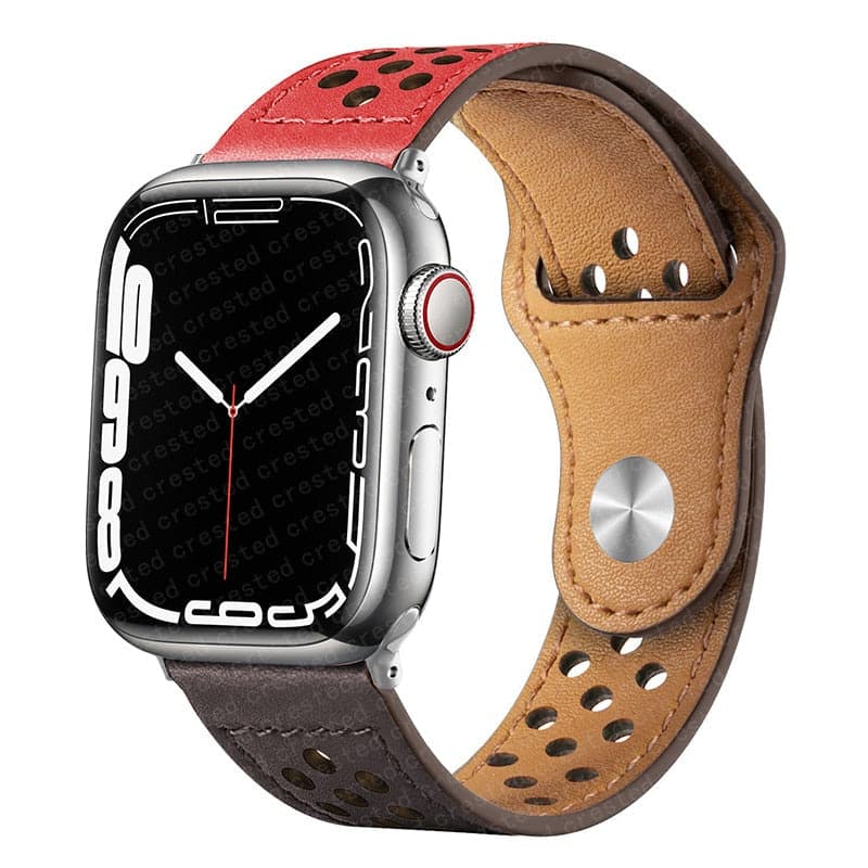 Bracelet en cuir Apple Watch sport bicolore – Image 3